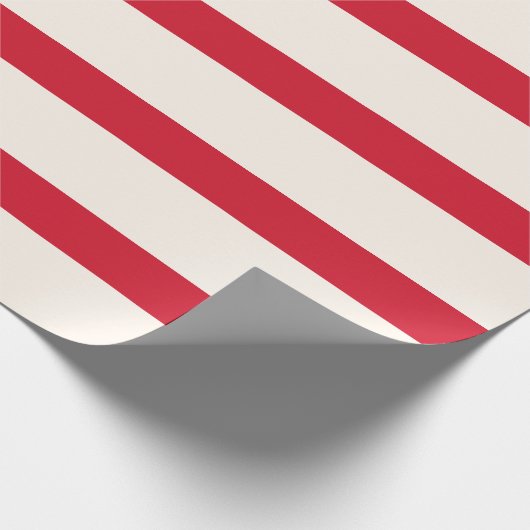 Rood en Wit Gestreept Douchegordijn Cadeaupapier (Hoek)