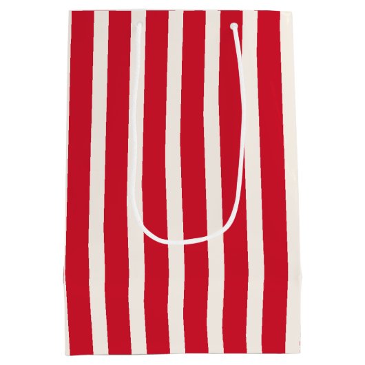 Rood en Wit Gestreept Douchegordijn Medium Cadeauzakje (Achterkant)