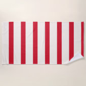 Rood en Wit Gestreept Douchegordijn Strandlaken (Voorkant)