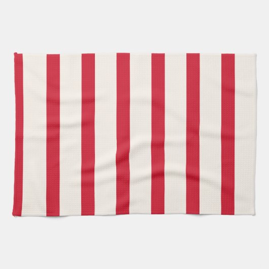 Rood en Wit Gestreept Douchegordijn Theedoek (Horizontaal)