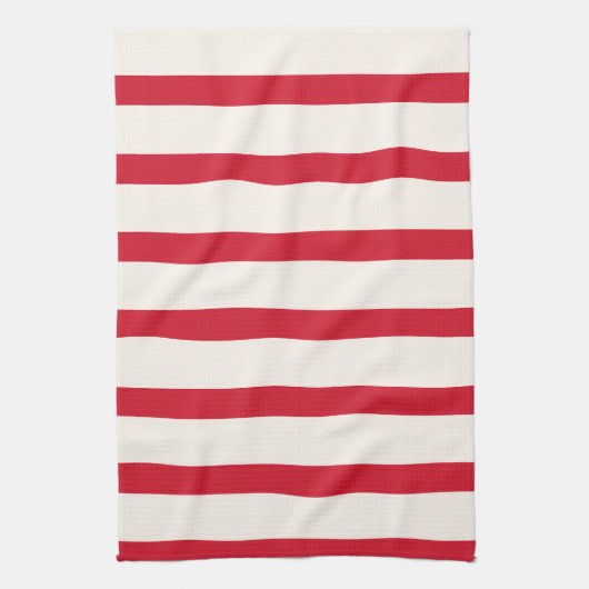 Rood en Wit Gestreept Douchegordijn Theedoek (Verticaal)