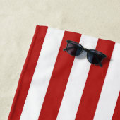 Rood en Wit Gestreept Gepersonaliseerd Cabana Beac Strandlaken (In situ)
