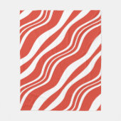 Rood en wit gestreept golfpatroon herhalen fleece deken (Voorkant)