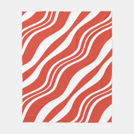 Rood en wit gestreept golfpatroon herhalen fleece deken