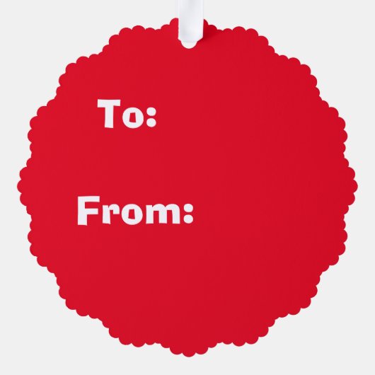 Rood en Wit Gestreept "Ho Ho Ho" Ornament Kaart (Achterkant)