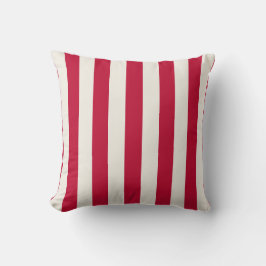 Rood en wit gestreept kustpreppy kussen