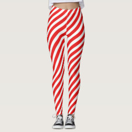 Rood en wit gestreept leggings