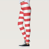 Rood en wit gestreept leggings (Links)
