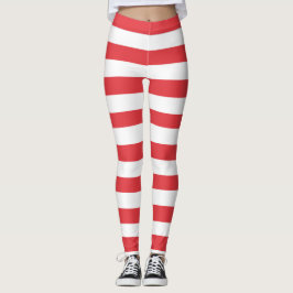 Rood en wit gestreept leggings