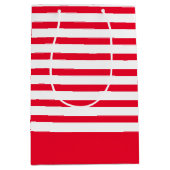 Rood en wit gestreept medium cadeauzakje (Voorkant)