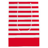 Rood en wit gestreept medium cadeauzakje (Achterkant)