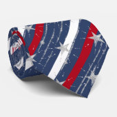 Rood en wit gestreept op 4 juli Star Spangled Stropdas (Opgerold)