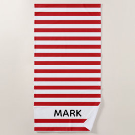 Rood en wit gestreept op maat strandlaken