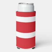 Rood en wit gestreept seltzer blikjeskoeler (Seltzer Achterkant)