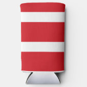 Rood en wit gestreept seltzer blikjeskoeler (Voorkant)