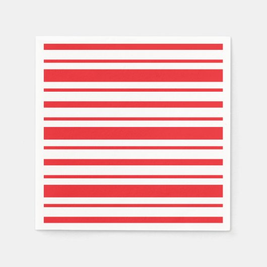 Rood en Wit Gestreept Servet (Voorkant)