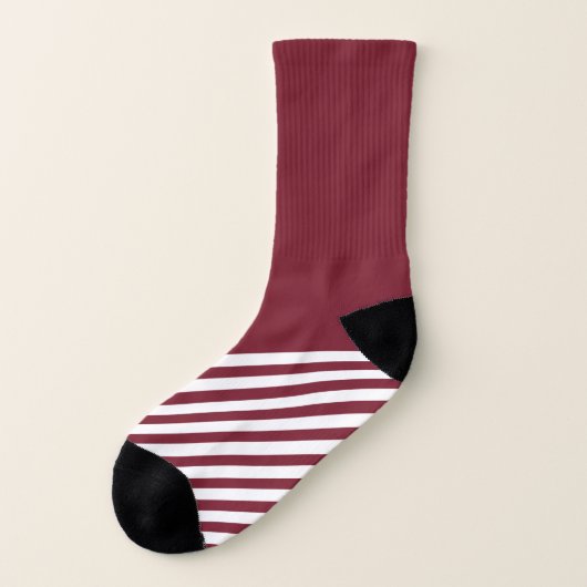 Rood en wit gestreept sokken (Links - buitenkant)