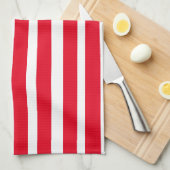 Rood en wit gestreept theedoek (Quarter Fold)