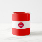 Rood en wit gestreept tweekleurige koffiemok (Center)