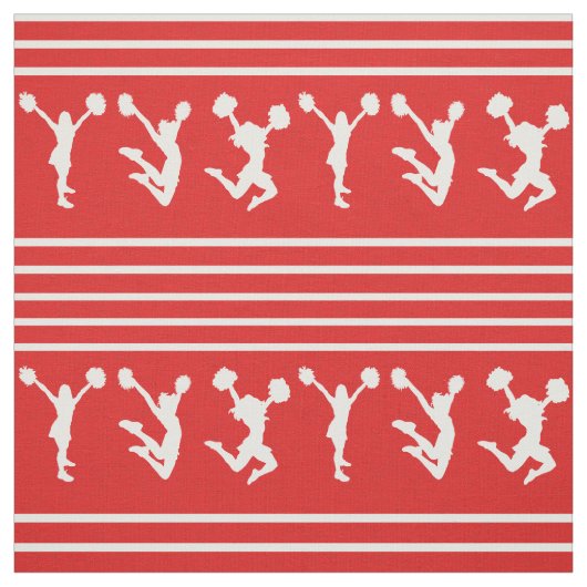 Rood en wit gestreept voorhoofd of Pom Stof (Swatch)