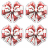 Rood en wit gestreepte boog sticker (Voorkant)