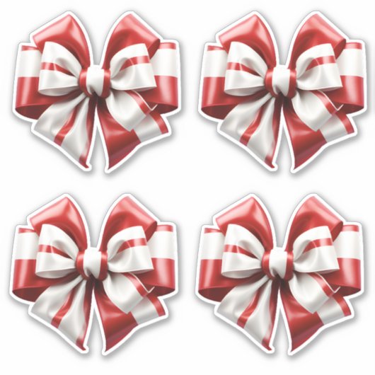 Rood en wit gestreepte boog sticker (Voorkant)