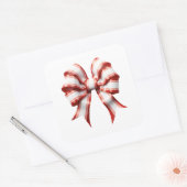 Rood en wit gestreepte boog vierkante sticker (Envelop)