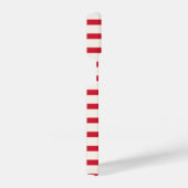 Rood en Wit Gestreepte Gepersonaliseerde Initialen iPhone Hoesje (Rechterkant)