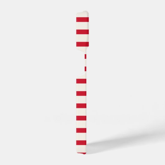 Rood en Wit Gestreepte Gepersonaliseerde Initialen iPhone Hoesje (Rechterkant)