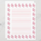 Rood en wit gestreepte kat Prints gevoerd briefpap (Voorkant / Achterkant)