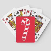 Rood en wit gestreepte kerst snoep pokerkaarten (Achterkant)