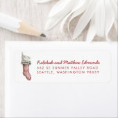 Rood en Wit Gestreepte Kerstmis Kousen Etiket (Insitu)