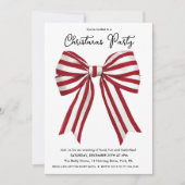 Rood en wit gestreepte kerstvakantie uitnodiging (Voorkant)