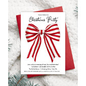 Rood en wit gestreepte kerstvakantie uitnodiging