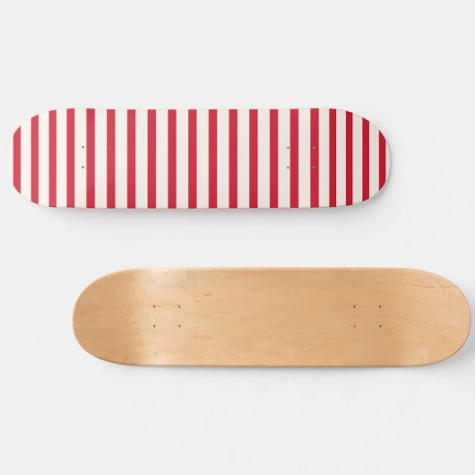 Rood en Wit Gestreepte Moderne Kerstmisstreep Persoonlijk Skateboard (Horizontaal)