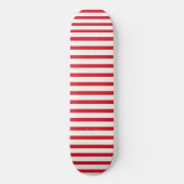 Rood en Wit Gestreepte Moderne Kerstmisstreep Persoonlijk Skateboard (Voorkant)