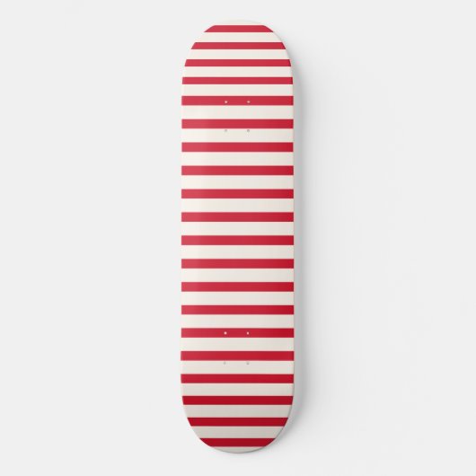 Rood en Wit Gestreepte Moderne Kerstmisstreep Persoonlijk Skateboard (Voorkant)