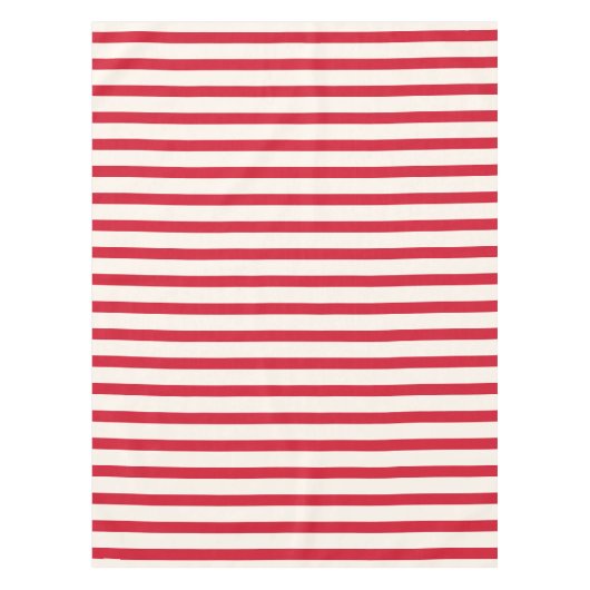 Rood en Wit Gestreepte Moderne Kerstmisstreep Tafelkleed (Voorkant)