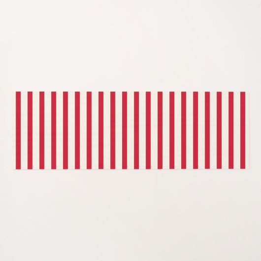 Rood en Wit Gestreepte Moderne Kerstmisstreep Yogamat (Achterkant (horizontaal))