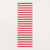 Rood en Wit Gestreepte Moderne Kerstmisstreep Yogamat (Achterkant)
