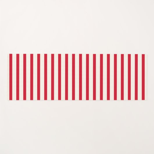 Rood en Wit Gestreepte Moderne Kerstmisstreep Yogamat (Voorkant (horizontaal))