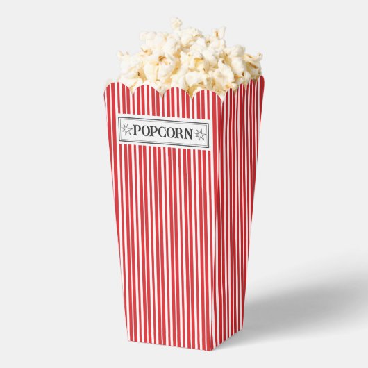 Rood en Wit Gestreepte Popcorn Favor Box Bedankdoosjes (Popped)