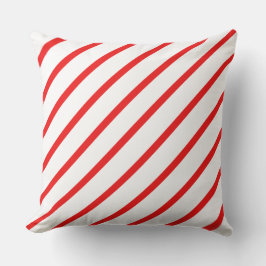 Rood en wit gestreepte-snoepriet kussen