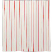 Rood en Wit Gestreepte verticale strepen Douchegordijn (Voorkant)