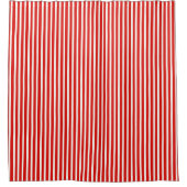 Rood en Wit Gestreepte verticale strepen Douchegordijn (Voorkant)