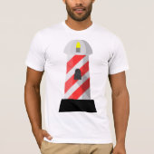 Rood en Wit Gestreepte Vuurtoren T-shirt (Voorkant)