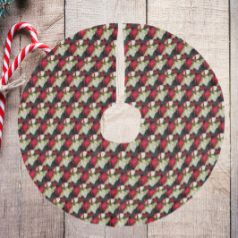 Rood en wit gevarieerd Poinsettia Patroon Imitatie Linnen Kerstboom Kleed