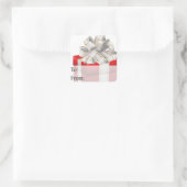 Rood en wit gevlekt kerstcadeautje Label (Tas)