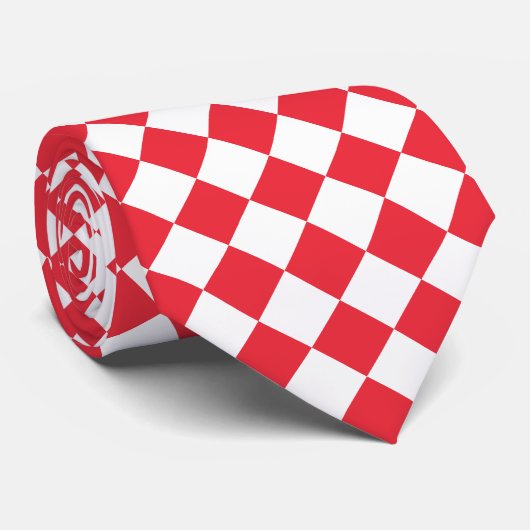 Rood en wit gevlekt stropdas (Opgerold)