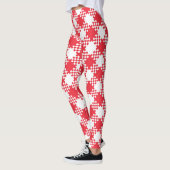 Rood en wit gevlochten patroon leggings (Links)